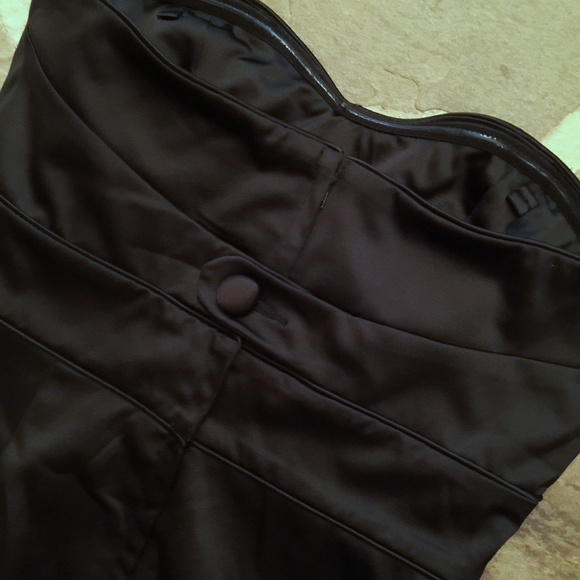 RW&Co Strapless Satin Little Black Cocktail Dress - Picture 4 of 5